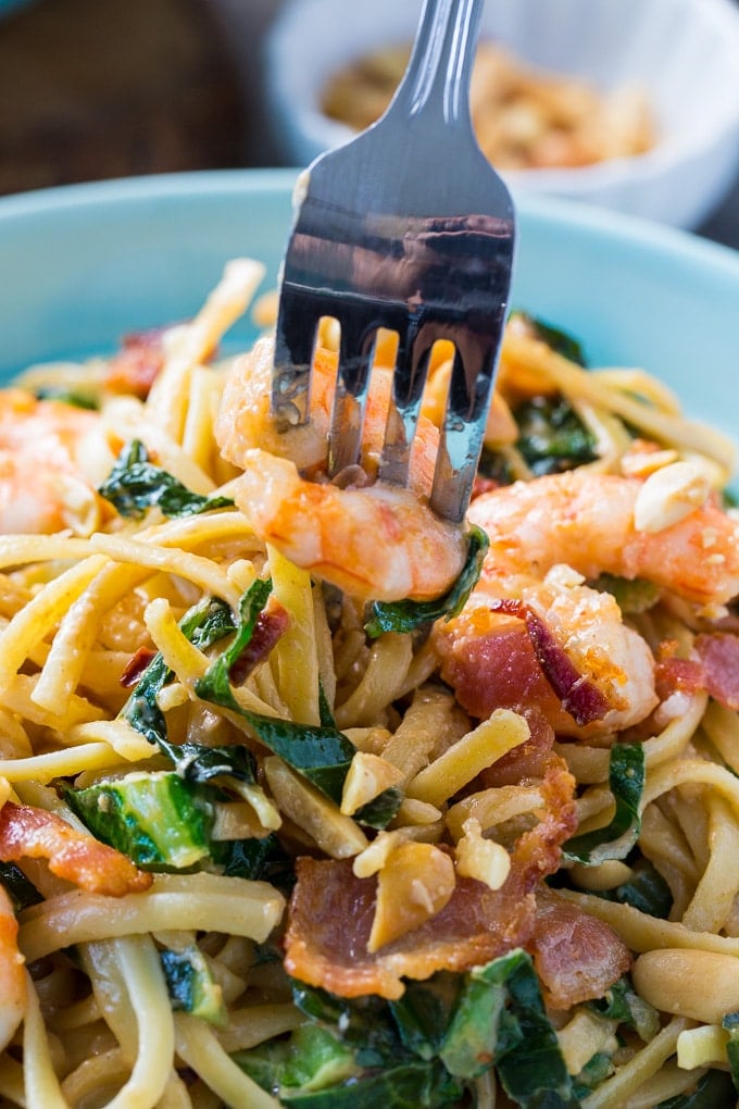 Southern Peanut Noodles with Shrimp