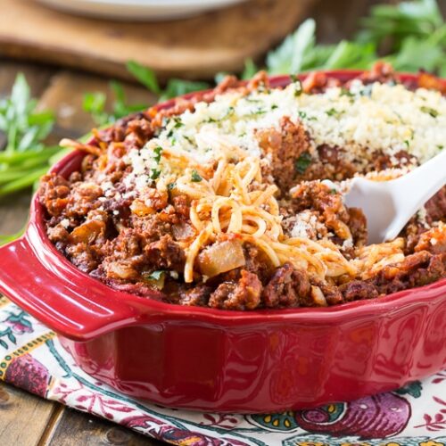 Cream Cheese Spaghetti Casserole Spicy Southern Kitchen