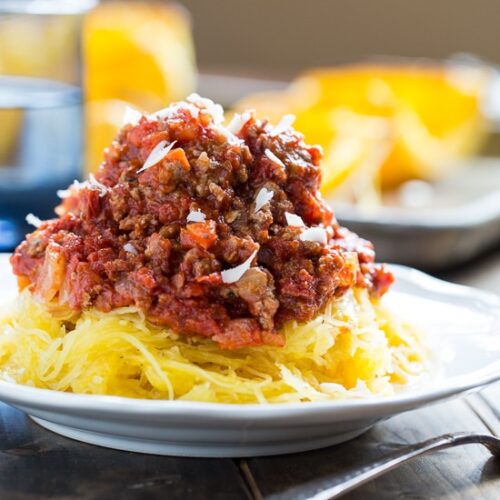 Spaghetti Squash with Spicy Meat Sauce Spicy Southern Kitchen
