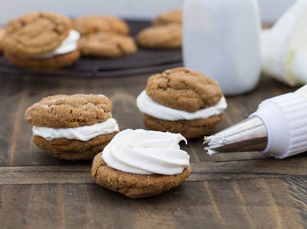 Chewy Gingerbread Sandwich Cookies