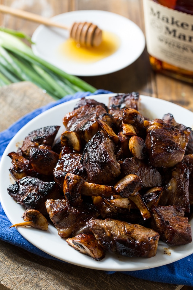 Honey Bourbon Steak Tips