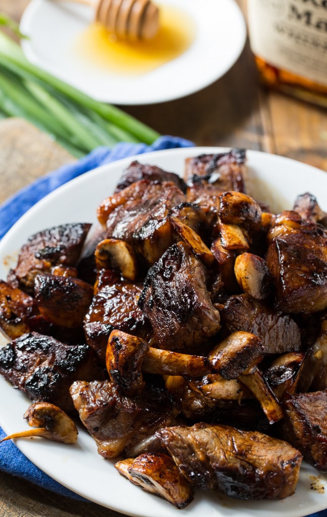 Honey Bourbon Steak Tips