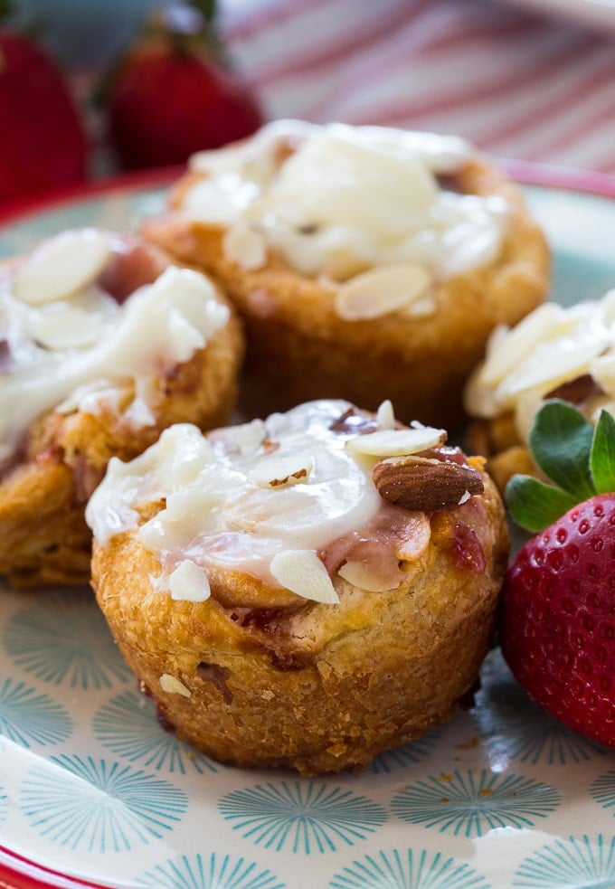 Easy Strawberry Danishes made from crescent roll dough