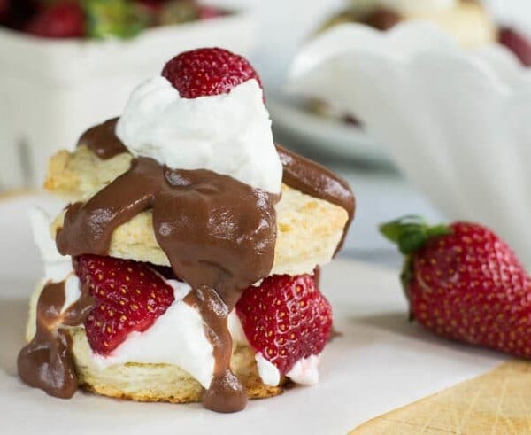 Strawberry Shortcake Biscuits with Chocolate Gravy