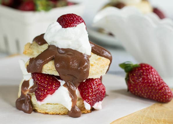 Strawberry Shortcake Biscuits with Chocolate Gravy