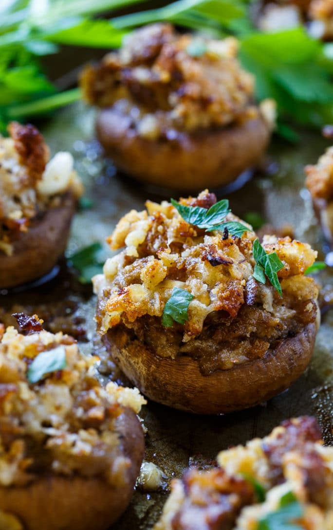 Sausage Stuffed Mushrooms are such an easy and delicious party appetizer.