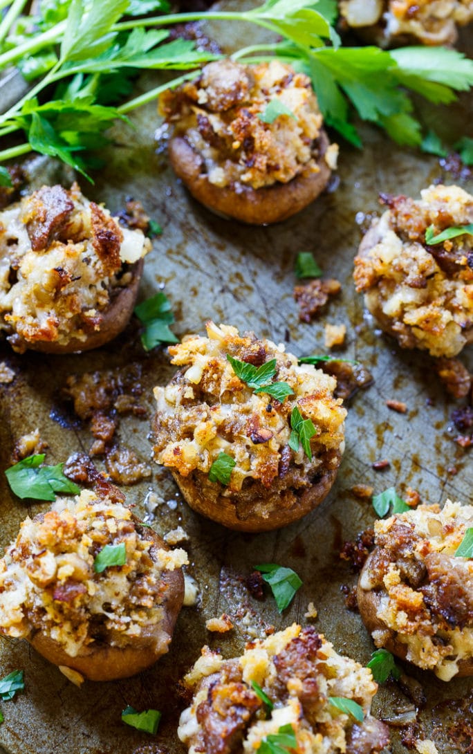 Sausage Stuffed Mushrooms - Spicy Southern Kitchen