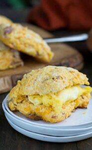 Sweet Potato-Bacon Biscuits with Cheddar cheese