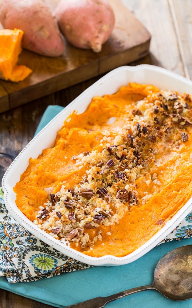 Savory Sweet Potato Casserole with Bacon and Gruyere