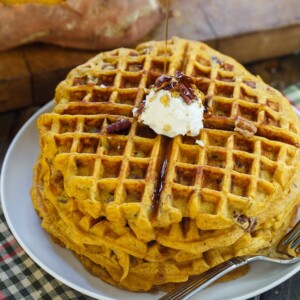 Sweet Potato Waffles with Pecans