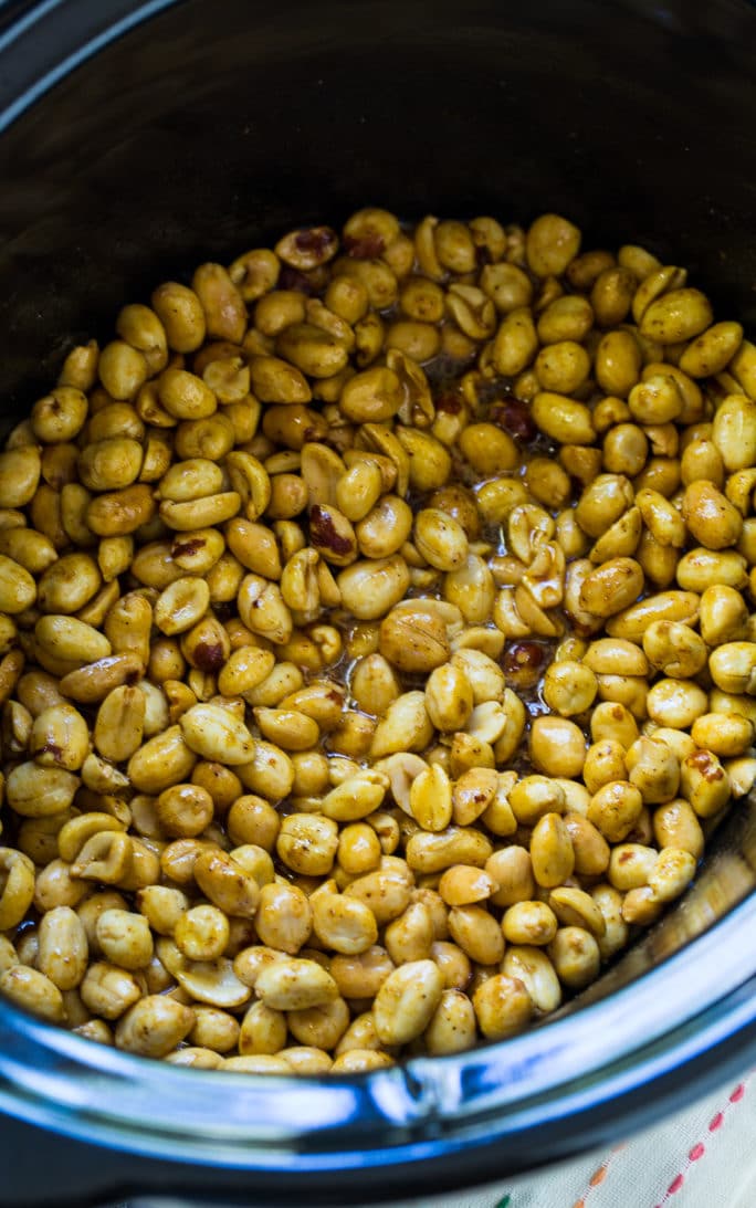 Slow Cooker Sweet and Spicy Nuts