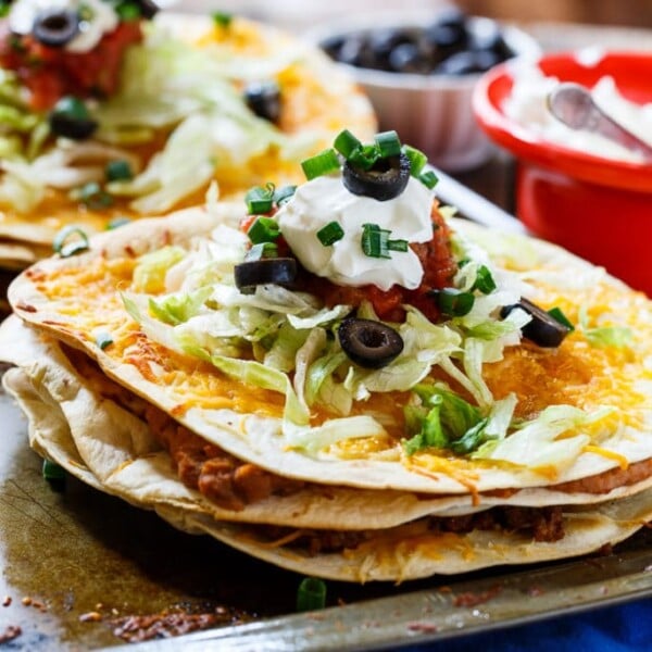 Stacked Tortilla Taco Pizzas