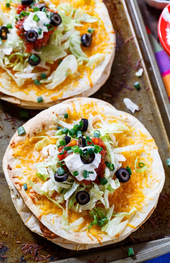 Stacked Tortilla Taco Pizzas - Spicy Southern Kitchen
