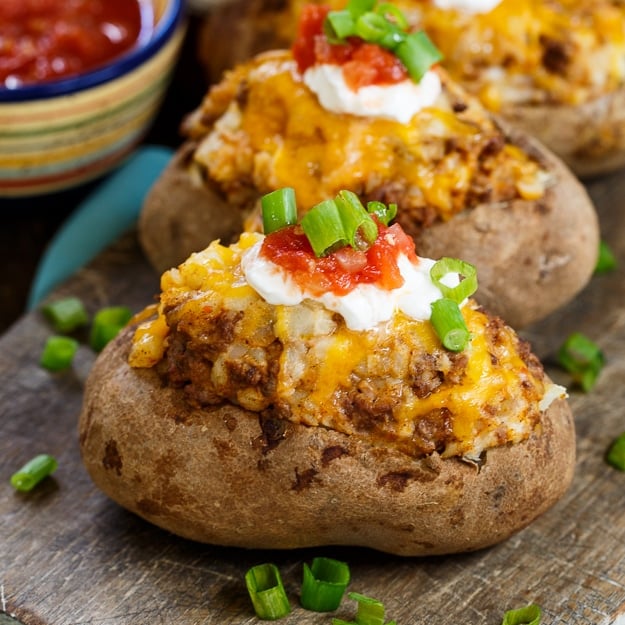 Double Stuffed Taco Potatoes | Baked Potato Recipes To Drool Over