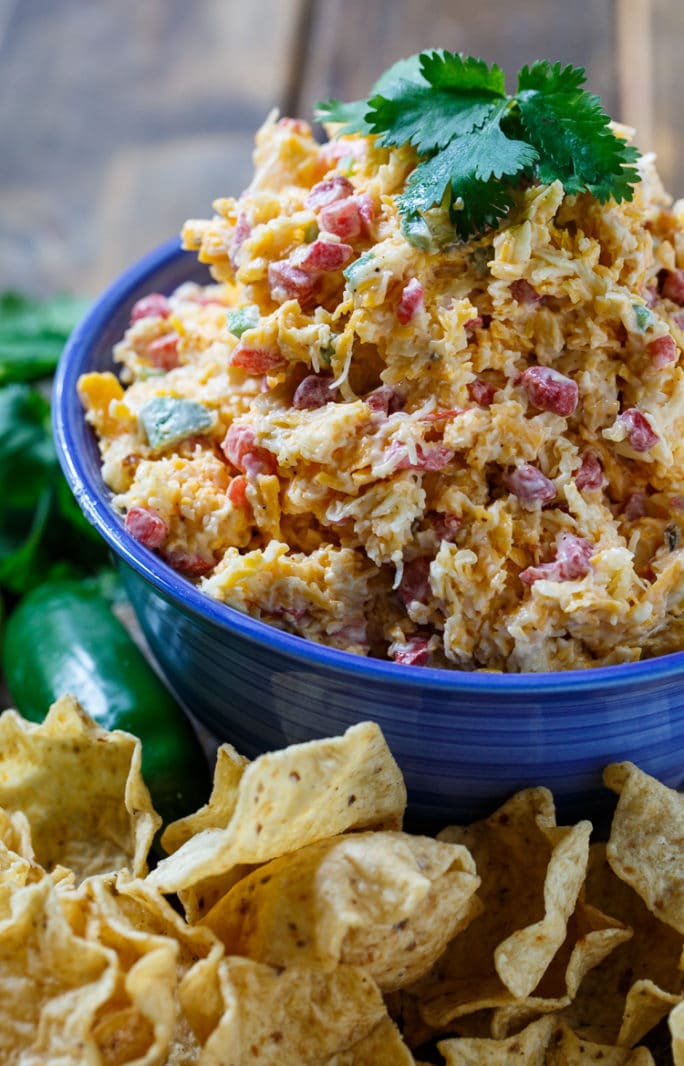 This Tex Mex twist on pimento cheese has southwestern seasonings and jalapenos.