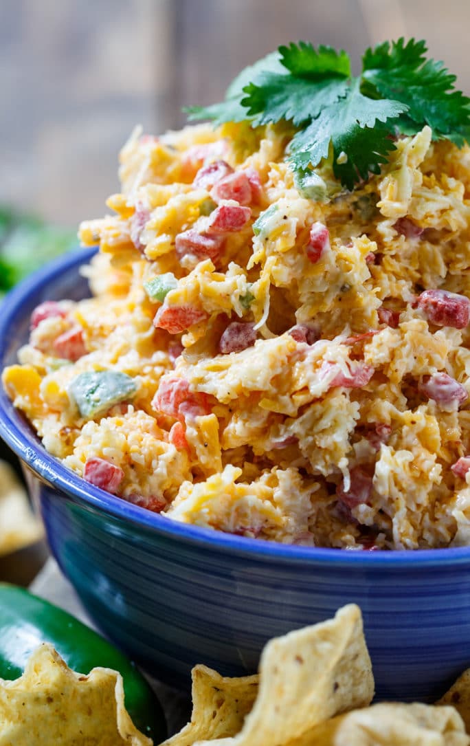 This Tex Mex twist on pimento cheese has southwestern seasonings and jalapenos.