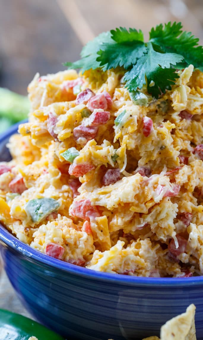 This Tex Mex twist on pimento cheese has southwestern seasonings and jalapenos.