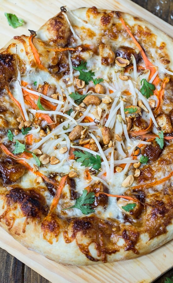 Thai Chicken Pizza (CPK Copycat) - Spicy Southern Kitchen