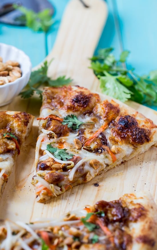 Thai Chicken Pizza (CPK Copycat) - Spicy Southern Kitchen