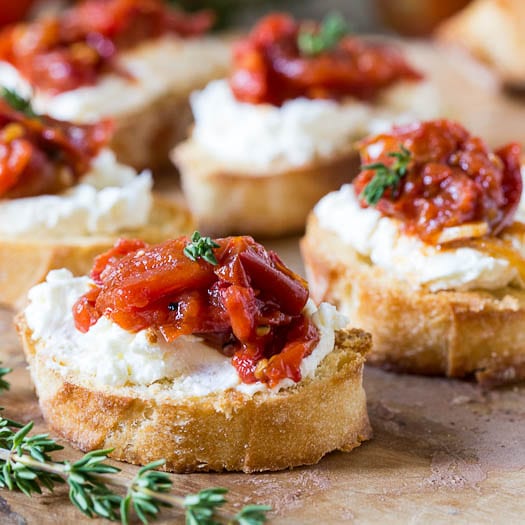 Tomato Jam Crostini with Whipped Feta