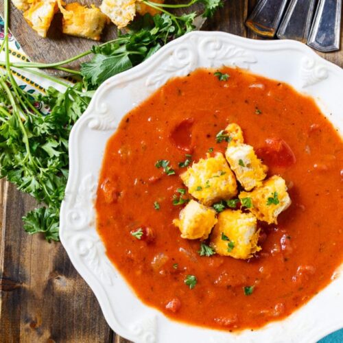 Chunky Fresh Tomato Oregano Soup. A healthy delicious lunch!