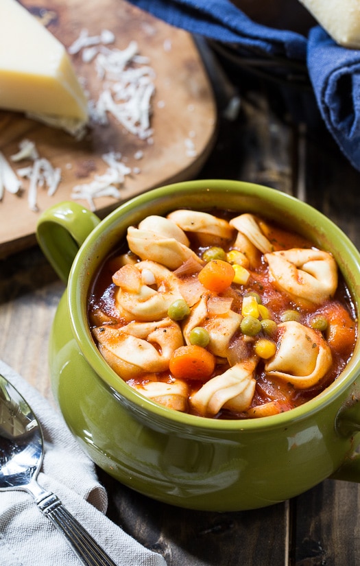 Tortellini Soup with mixed vegetables