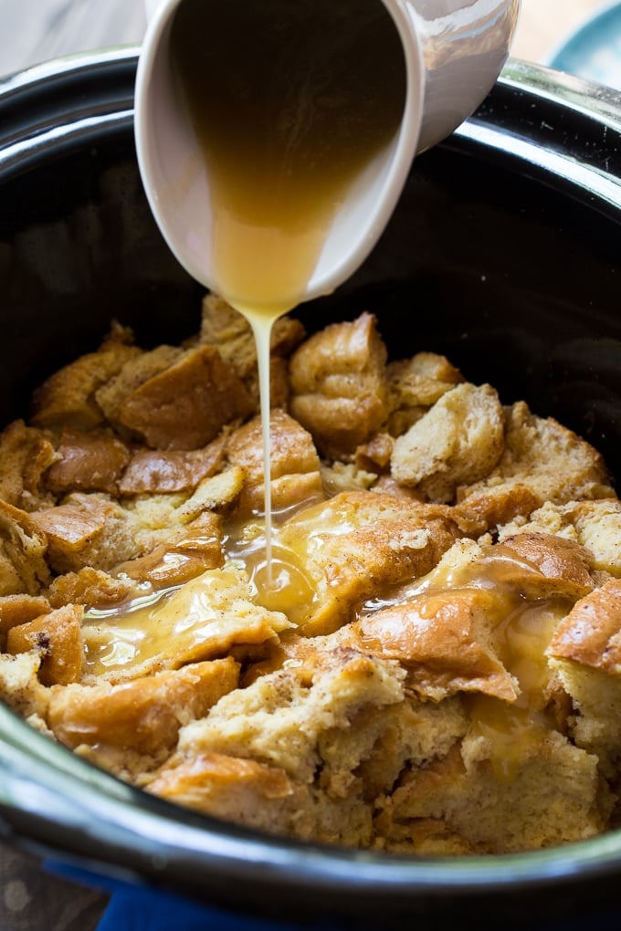 Slow Cooker Tres Leches Bread Pudding