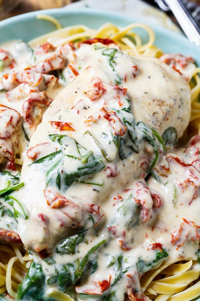 Slow Cooker Creamy Tuscan Chicken - Spicy Southern Kitchen