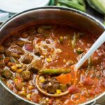 Vegetable Beef Soup - a great way to use up end of summer vegetables. Can be frozen and reheated once the cooler weather sets in.