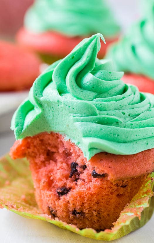 Watermelon Mojito Cupcakes