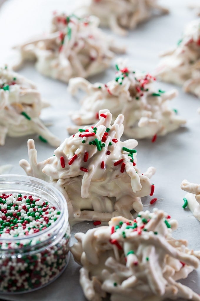 White Chocolate Haystacks for the holiday cookie tray