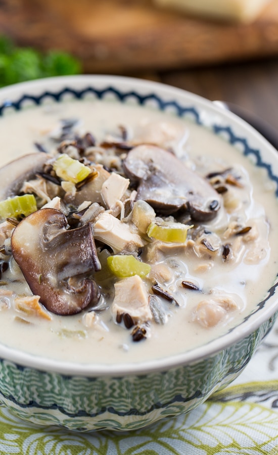 Chicken and Wild Rice Soup- super thick and hearty!