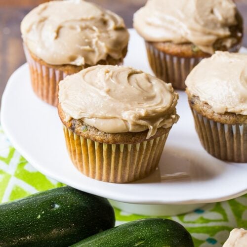 Zucchini Cupcakes with Caramel Frosting - Spicy Southern Kitchen