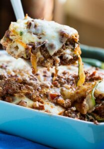 Zucchini Lasagna - a thick meat sauce and zucchini noodles make this a delicious gluten-free meal.