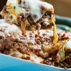 Zucchini Lasagna - a thick meat sauce and zucchini noodles make this a delicious gluten-free meal.