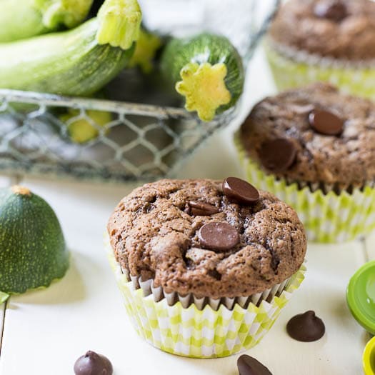 Dark Chocolate Zucchini Muffins