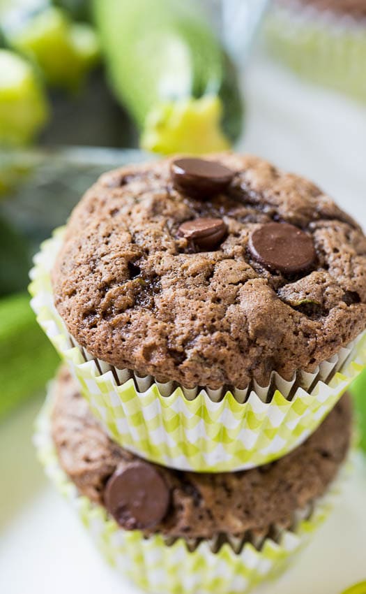 Dark Chocolate Zucchini Muffins